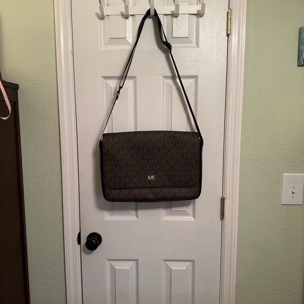 Michael Kors Dark Brown Logo Messenger Bag